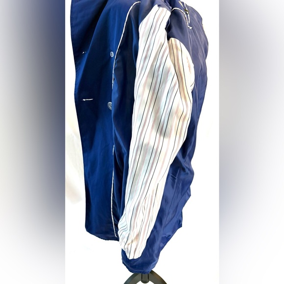 Kenneth Cole Reaction Royal Blue Double Breasted Trench Coat - Picture 14 of 14